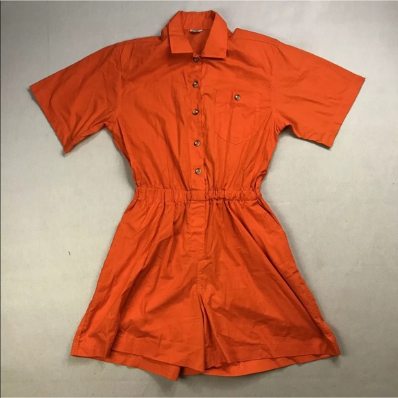 orange romper shorts